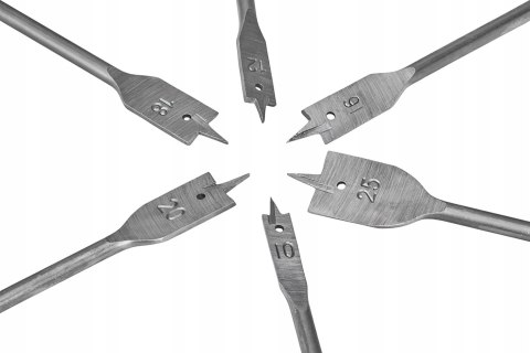 ZESTAW WIERTEŁ DO DREWNA ŁOPATKOWE 10-25MM 6SZT.