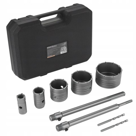 Zestaw Otwornic do Betonu Muru Koronki Frez SDS MAX PLUS 9 Sztuk 30-100 mm