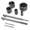 Zestaw Otwornic do Betonu Muru Koronki Frez SDS MAX PLUS 9 Sztuk 30-100 mm