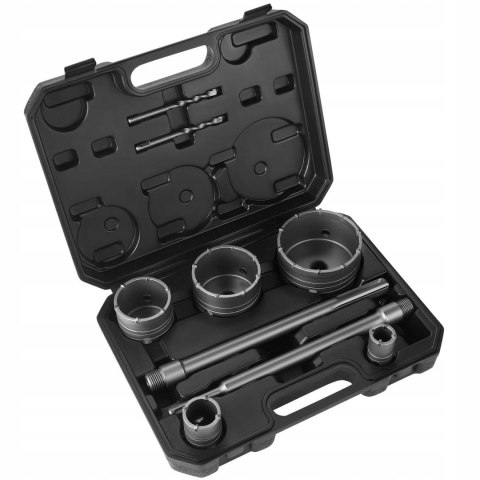 Zestaw Otwornic do Betonu Muru Koronki Frez SDS MAX PLUS 9 Sztuk 30-100 mm