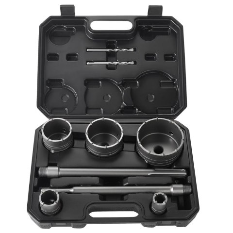 Zestaw Otwornic do Betonu Muru Koronki Frez SDS MAX PLUS 9 Sztuk 30-100 mm