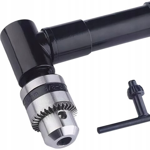 Adapter Przystawka Kątowa Uchwyt Nasadka Wiertarki 1/4" Kąt 90° + Kluczyk