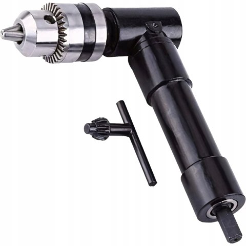 Adapter Przystawka Kątowa Uchwyt Nasadka Wiertarki 1/4" Kąt 90° + Kluczyk