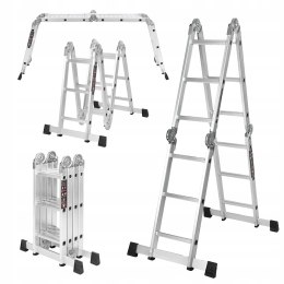 Drabina Składana Platforma Aluminiowa 4 X 3 346 CM MAX 150 KG Ktaft&Dele