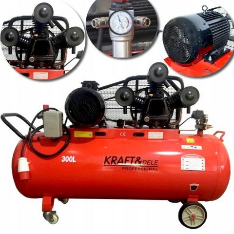 KOMPRESOR OLEJOWY SPRĘŻARKA 300L 400V 3 TŁOKI SEPARATOR KD1411