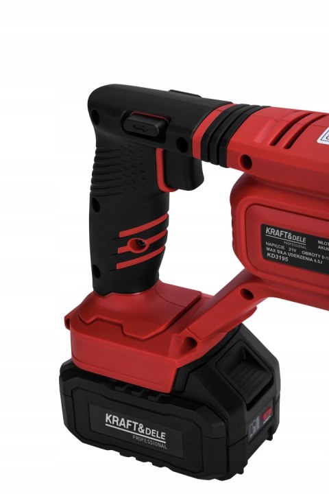 Młot Udarowy Akumulatorowy Młotowiertarka wiertarka SDS+ 4,5J 21V 2 x 4Ah