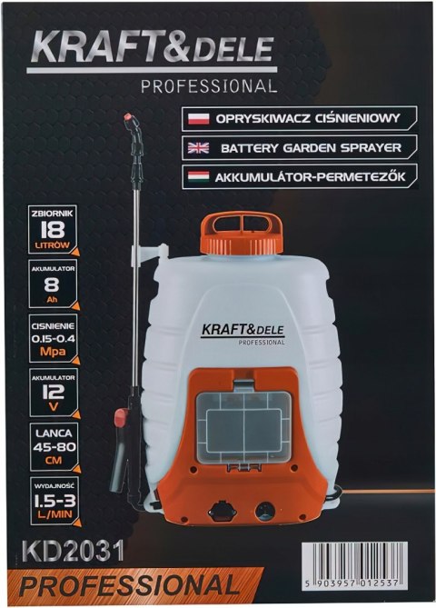Opryskiwacz Akumulatorowy 18 L Kraft&Dele Zestaw XXL