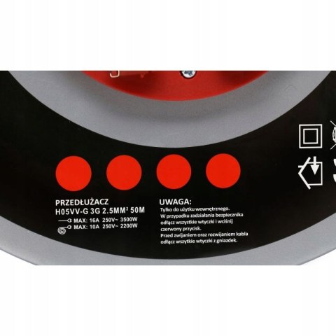 PRZEDŁUŻACZ BĘBNOWY na BĘBNIE 30m 3x2,5mm GRUBY KD4021