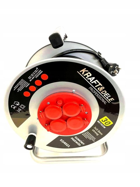 PRZEDŁUŻACZ BĘBNOWY na BĘBNIE 30m 3x2,5mm GRUBY KD4021