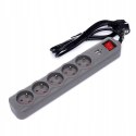 Przedłużacz 1,5m listwa 2xUSB + 5x230V + włącznik