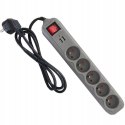 Przedłużacz 1,5m listwa 2xUSB + 5x230V + włącznik