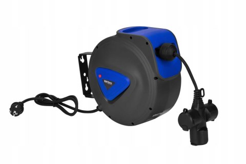 Przedłużacz Bębnowy Automatyczny Zwijacz Ścienny 180° 10m 3x Kraft&Dele