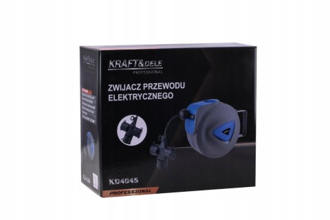 Przedłużacz Bębnowy Automatyczny Zwijacz Ścienny 180° 10m 3x Kraft&Dele