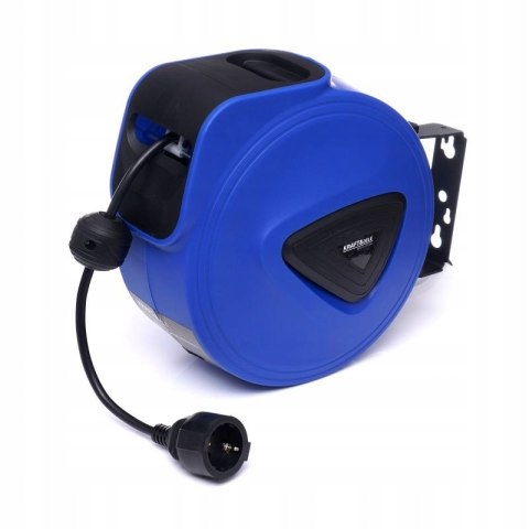 Przedłużacz Bębnowy Zwijany Automatyczny 15m na Ścianę Niebieski Kraft&Dele