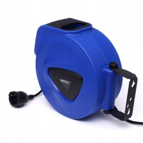 Przedłużacz Bębnowy Zwijany Automatyczny 15m na Ścianę Niebieski Kraft&Dele