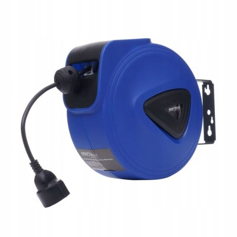 Przedłużacz Bębnowy Zwijany Automatyczny 15m na Ścianę Niebieski Kraft&Dele