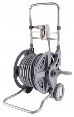 WĄŻ OGRODOWY NA STOJAKU 45+2m PISTOLET ZRASZACZ ZWIJACZ WÓZEK KD2078