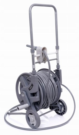 WĄŻ OGRODOWY NA STOJAKU 45+2m PISTOLET ZRASZACZ ZWIJACZ WÓZEK KD2078