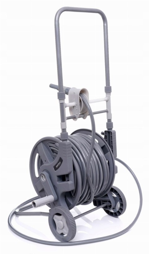 WĄŻ OGRODOWY NA STOJAKU 45+2m PISTOLET ZRASZACZ ZWIJACZ WÓZEK KD2078