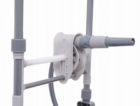 WĄŻ OGRODOWY NA STOJAKU 45+2m PISTOLET ZRASZACZ ZWIJACZ WÓZEK KD2078