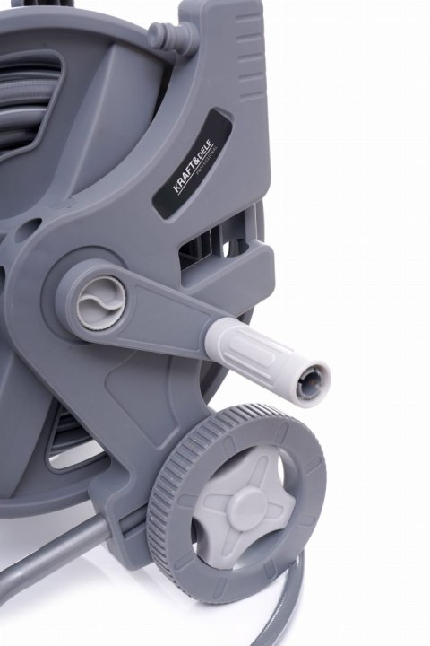 WĄŻ OGRODOWY NA STOJAKU 45+2m PISTOLET ZRASZACZ ZWIJACZ WÓZEK KD2078