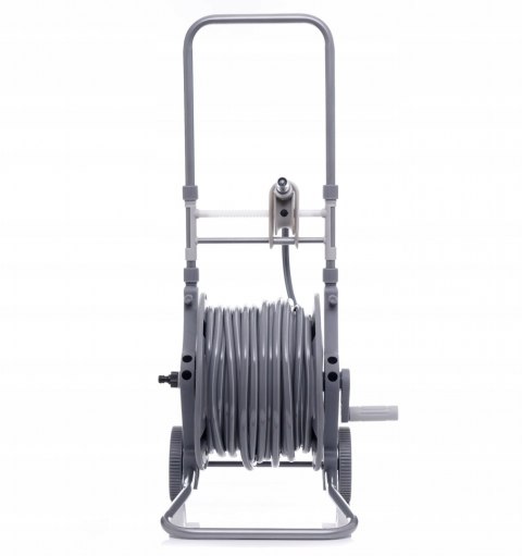 WĄŻ OGRODOWY NA STOJAKU 45+2m PISTOLET ZRASZACZ ZWIJACZ WÓZEK KD2078