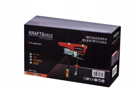 WYCIĄGARKA ELEKTRYCZNA WCIĄGARKA LINOWA 1300W 800KG PILOT STERUJĄCY KD1526