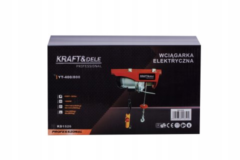 WYCIĄGARKA ELEKTRYCZNA WCIĄGARKA LINOWA 1300W 800KG PILOT STERUJĄCY KD1526