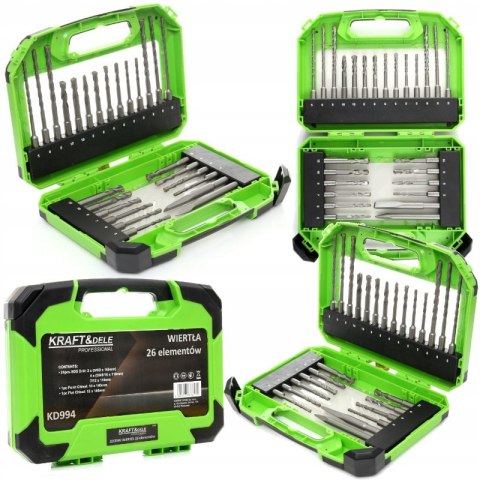 ZESTAW WIERTEŁ I DŁUT SDS PLUS DO BETONU 26SZT