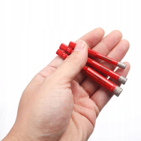 Zestaw Otwornic Wierteł Diamentowych Gresu 3 Sztuki HEX 6/8/10mm Kraft&Dele