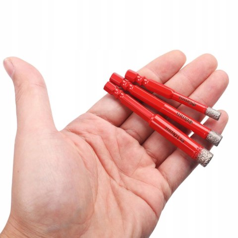 Zestaw Otwornic Wierteł Diamentowych Gresu 3 Sztuki HEX 6/8/10mm Kraft&Dele