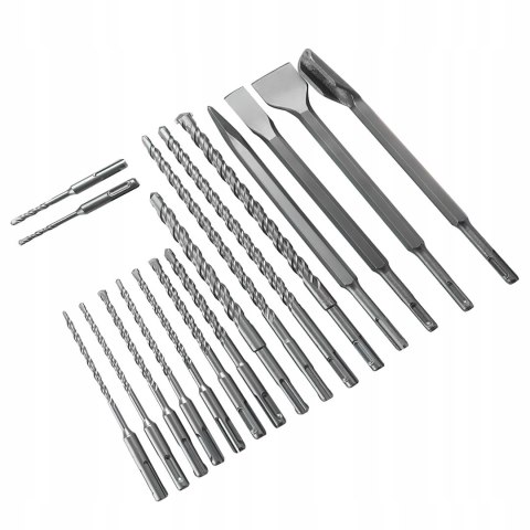 Zestaw Wierteł i Dłut 17 Elementów SDS+ Kraft&Dele