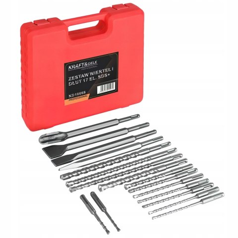 Zestaw Wierteł i Dłut 17 Elementów SDS+ Kraft&Dele
