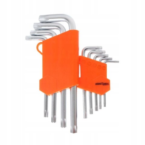 KLUCZE TORX IMBUSOWE 9 ELEMENTÓW IMBUSY ZESTAW KLUCZY T10-T50 KD10295