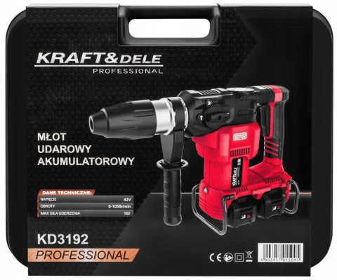 Młot Udarowy SDS+ UDAR Młotowiertarka akumulatorowa MOCNY 10J 2x AKU 21V