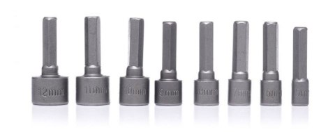 Nasadki do Wkrętarki Sześciokątne 8 Elementów 5-12 mm Kraft&Dele