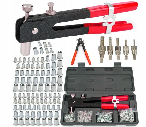 Nitownica Ręczna do Nitonakrętek M3-M8 Zestaw 106 Elementów Kraft&Dele