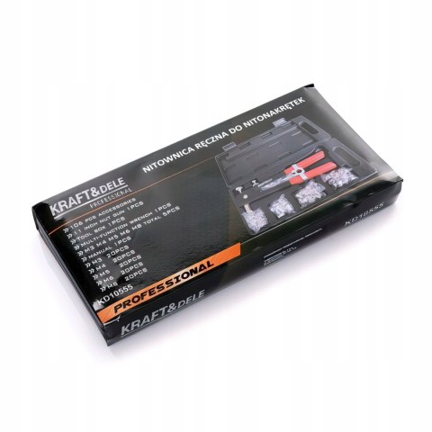 Nitownica Ręczna do Nitonakrętek M3-M8 Zestaw 106 Elementów Kraft&Dele