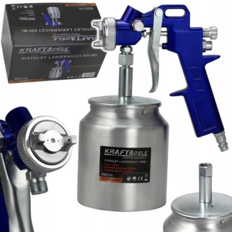 Pistolet Lakierniczy 600ml 5 bar 3 Dysze 1,3-1,8 mm 90-170 l/min Kraft&Dele