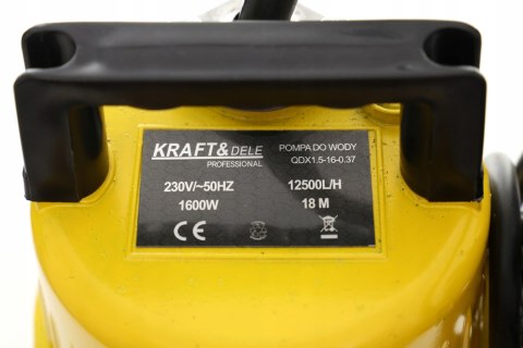 Pompa Zatapialna Wody Czystej Brudnej Kraft&Dele 1600 W 5000 l/h