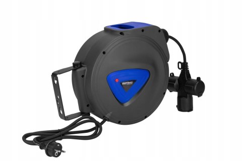 Przedłużacz Bębnowy Automatyczny Zwijacz Ścienny 180° 15m 3x Kraft&Dele