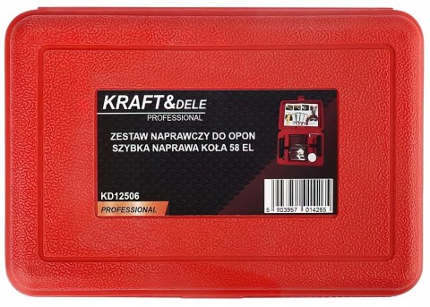 Uniwersalny Zestaw Wulkanizacyjny Naprawczy do Opon 58 Elementów Kraft&Dele
