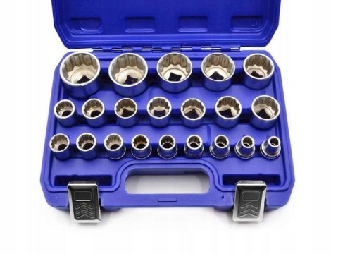 Zestaw Nasadek 12-kątnych 21sztuk Kraft&Dele