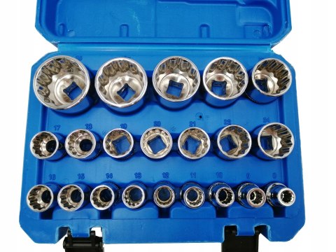 Zestaw Nasadek 12-kątnych 21sztuk Kraft&Dele